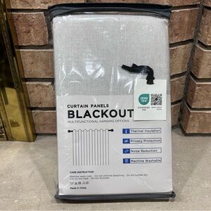 Beige 100% Blackout Linen Curtains 2‑Panel Set 50”W * 84”L Thermal Drapes- New